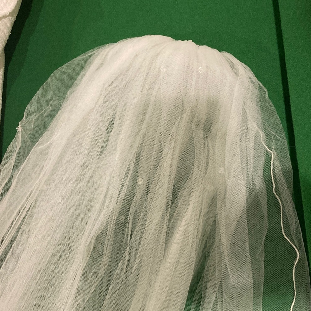 Bridal Sheer White  Veil - Single Layer Tulle
